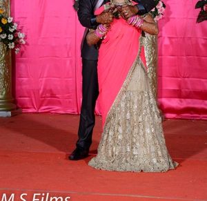 Elegant Pink &amp; Gold Saree