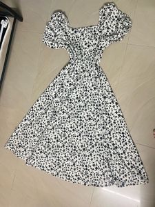 Floral Print Puff Sleeve Dress