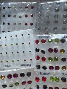 Multi-Color Stud Earrings  ( set of 8)