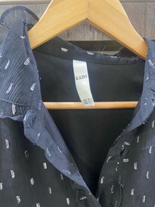Kazo Sheer Black Button-Down