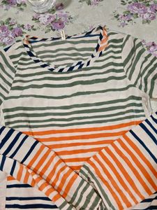 Striped top and Blue Jeans Set