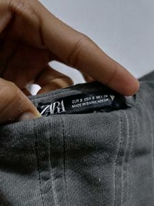 ZARA Corset Style Denim Crop Top