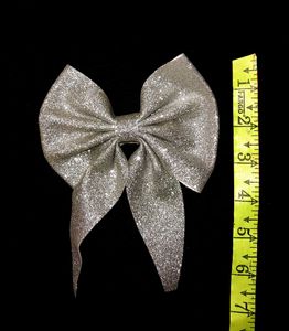 Sparkling Silver Bow Hair Clip