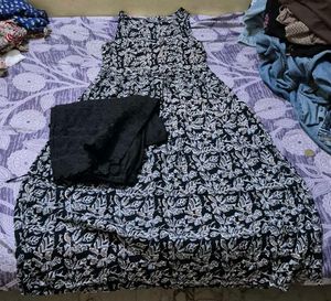 Beautiful Leaf Print Kurta with plazzo