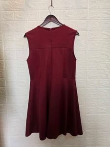 Van Heusen Chic Maroon Fit and Flare Dress