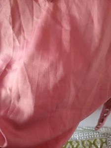 AND Pink Button Cuff Long Sleeve Blouse
