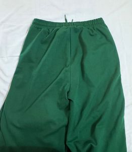 Green Snap Button Track Pants