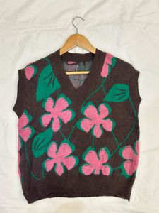 Floral Knit Vest