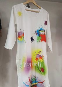 Woman Happy Holi kurta