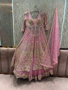 Stunning Pink Embroidered Lehenga Choli Set