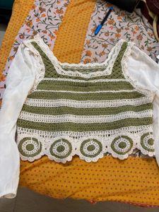 Boho Crochet Striped Top