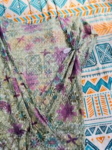 Floral Print Wrap Top