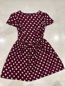 Cute Heart Print A-Line Dress