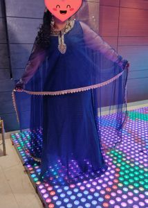 Embroidery Gown With Attached Dupatta
