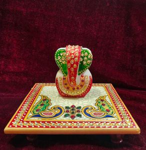 Marble Ganesh chauki for Diwali Pooja and decor