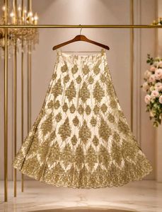 Elegant Gold Embroidered Lehenga Set