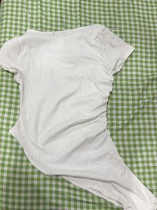 White Asymmetrical Ruched Top