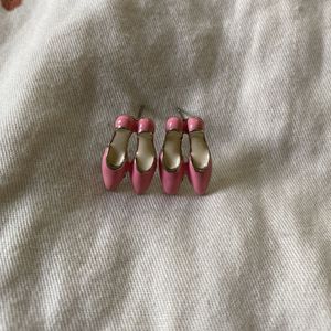 Cute Pink Ballet Slipper Earrings