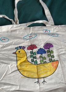 Cute Duck &amp; Flowers Tote Bag