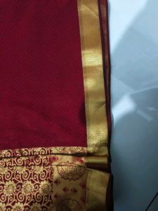 Elegant Red &amp; Gold Silk Saree
