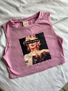 Urbanic - Pink Marilyn Monroe Graphic Crop Top