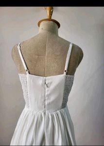 Elegant White Bubble Hem Dress