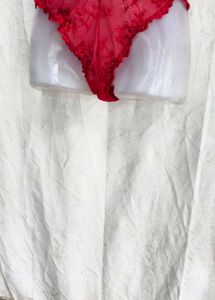 I. Red Lace Bikini Briefs