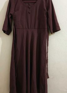 Burgundy Midi Dress - Classic Style