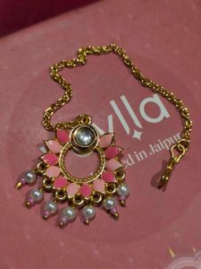 Exquisite Pearl &amp; Kundan Maang Tikka