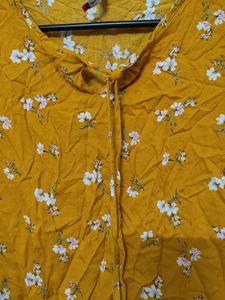 Mustard Floral Top