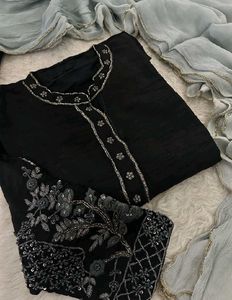 Elegant Black Kurta Set with Dupatta