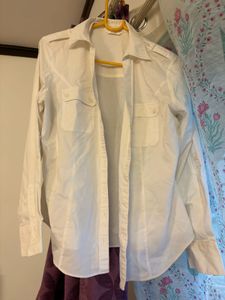 Solid white classic shirt