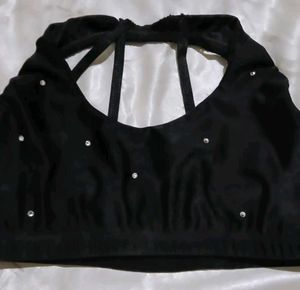 Black Rhineston Bra