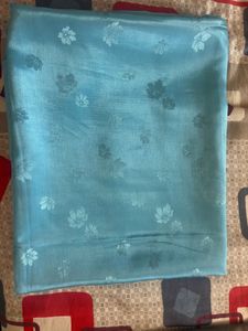 Elegant Blue Saree with Floral Print