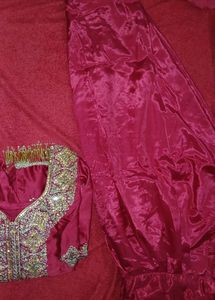 Red &amp; Gold Embellished Pakistani Suit