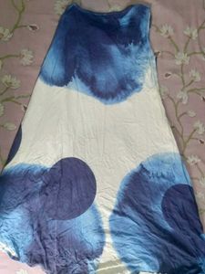 Blue Tie-Dye Asymmetrical Dress