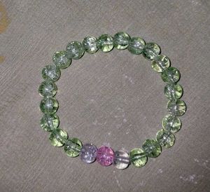 Purple &amp; Clear Beaded Bracelet