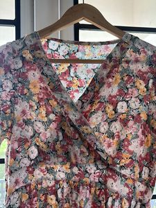 Floral Wrap Midi Dress