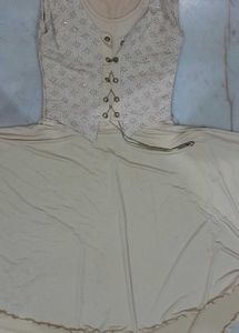 Elegant Beige Ethnic Gown