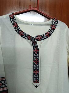 White Embroidered Kurta