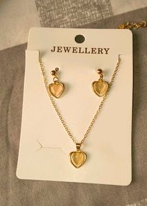 Heart Pendant Necklace &amp; Earrings Set