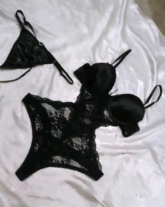 Elegant Black Lace Bodysuit