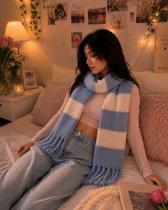 Striped Knit Scarf