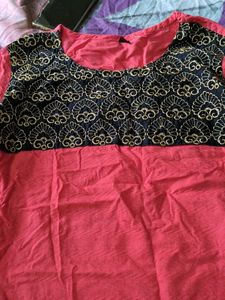 Embroidered Pink Kurta Top