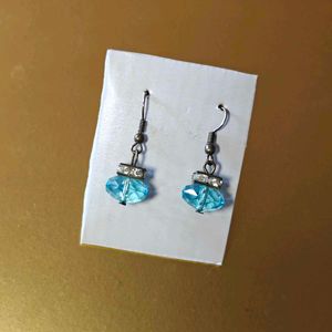 Sparkling Blue Crystal Drop Earrings