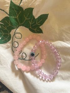 Two pink  pearl bracelet