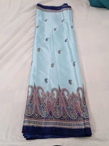 Light Blue Paisley Print Saree