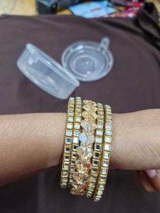 Beautiful Golden Bangles with Heart Detailing- new