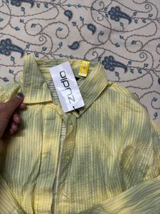 Yellow &amp; Green Striped Button-Up Shirt