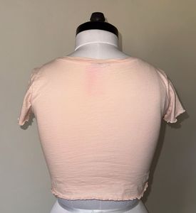 Pink Cropped Graphic Tee